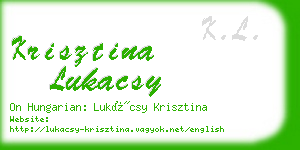 krisztina lukacsy business card